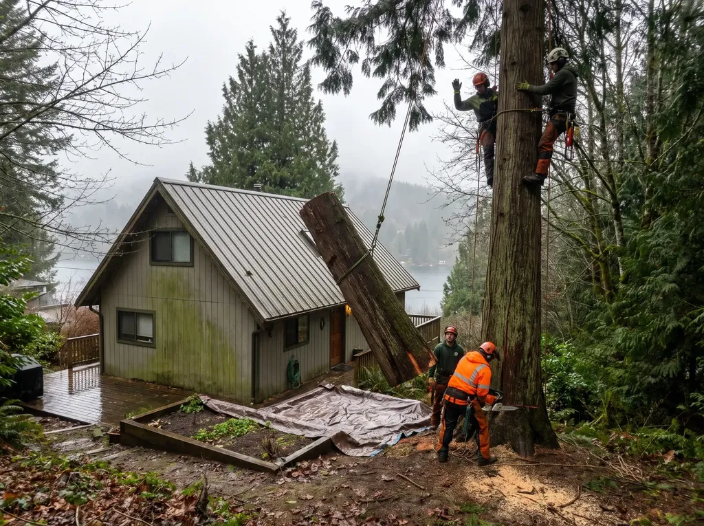 Dense second-growth forest around homes in Sudden Valley